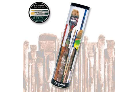 Scatola metallo Da Vinci NOVA-Synthetics + 10 pennelli per colori diluiti Scatola metallo Da Vinci NOVA-Synthetics con 10 pennelli per colori diluiti